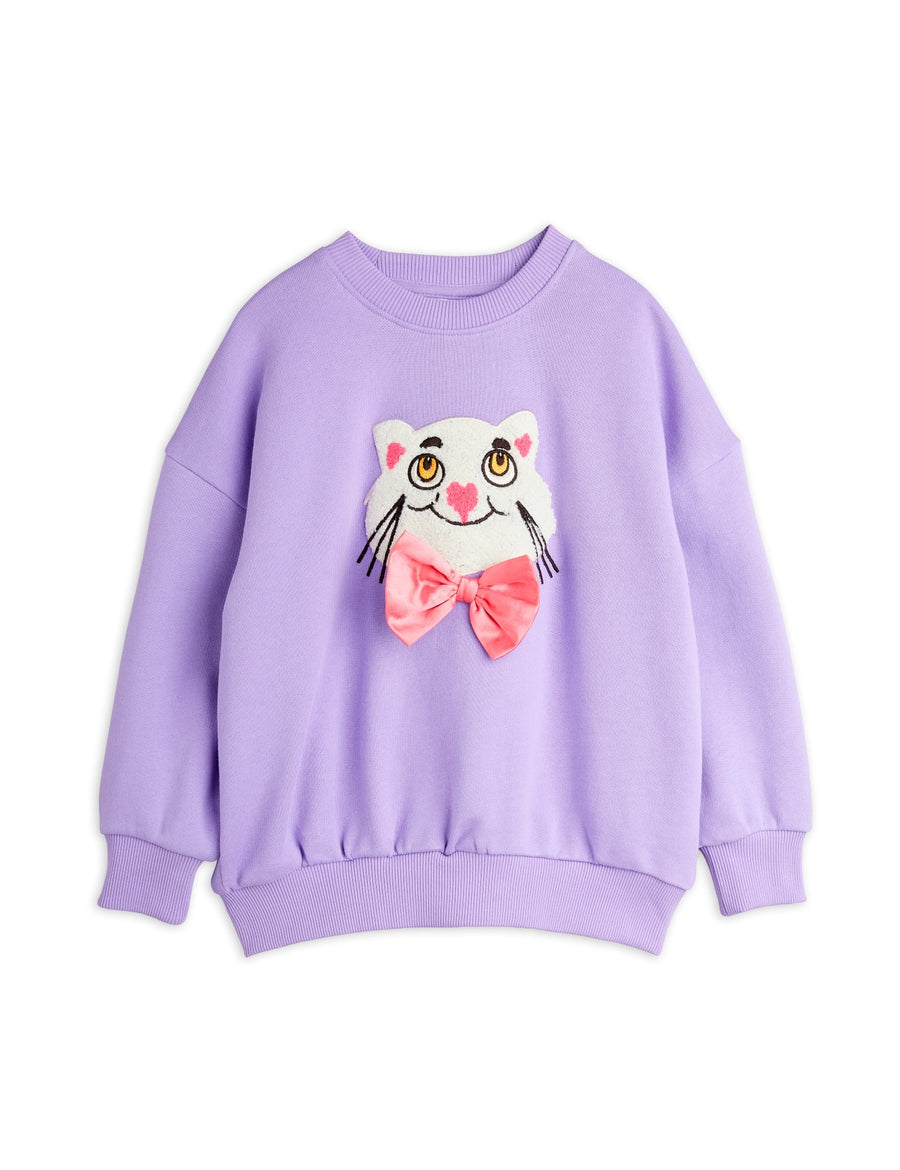 [mini rodini]   Cat with bowtie chenille sweatshirt