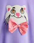 [mini rodini]   Cat with bowtie chenille sweatshirt