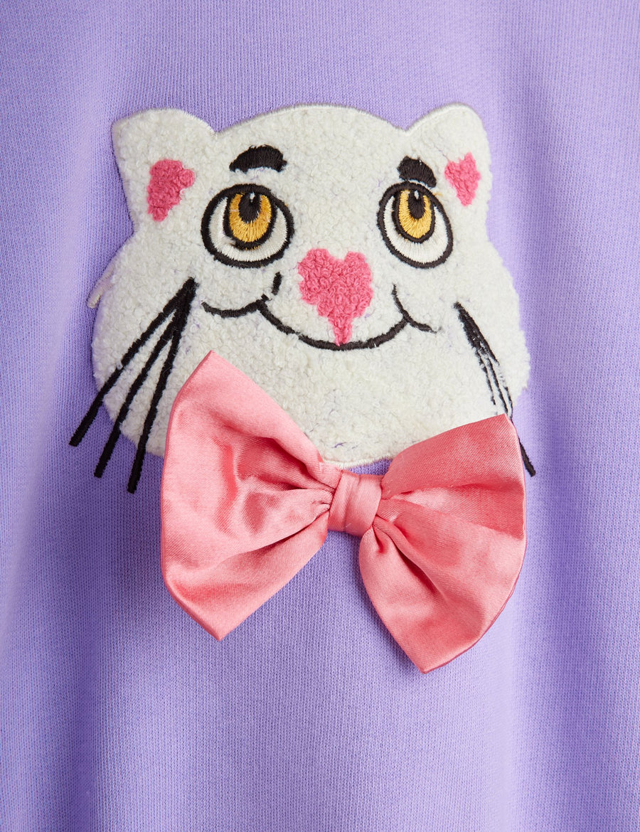 [mini rodini]   Cat with bowtie chenille sweatshirt