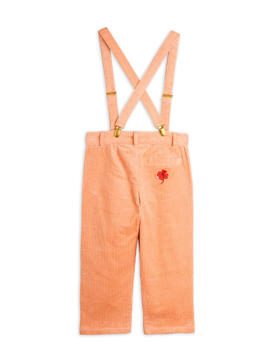 [mini rodini]   Clover emb corduroy suspender trousers
