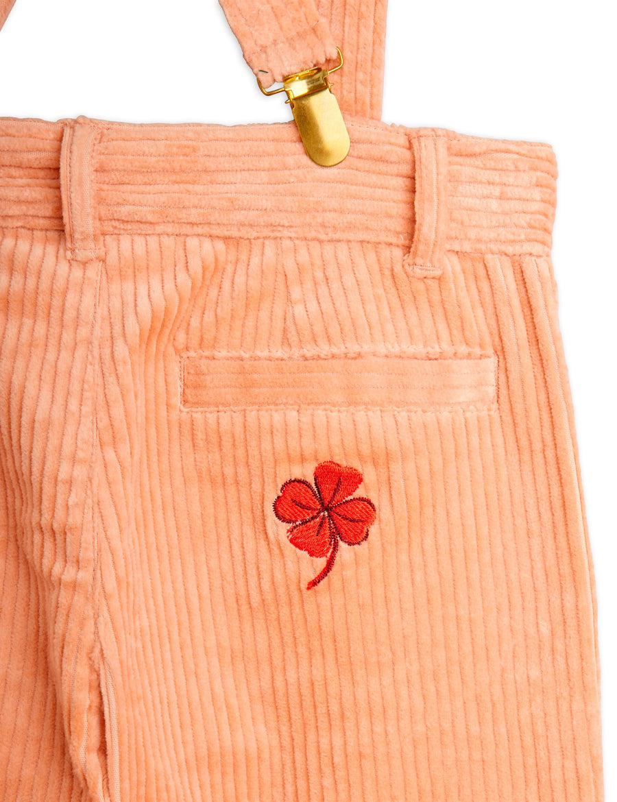 [mini rodini]   Clover emb corduroy suspender trousers