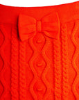 [mini rodini]   Texture knit bow skirt