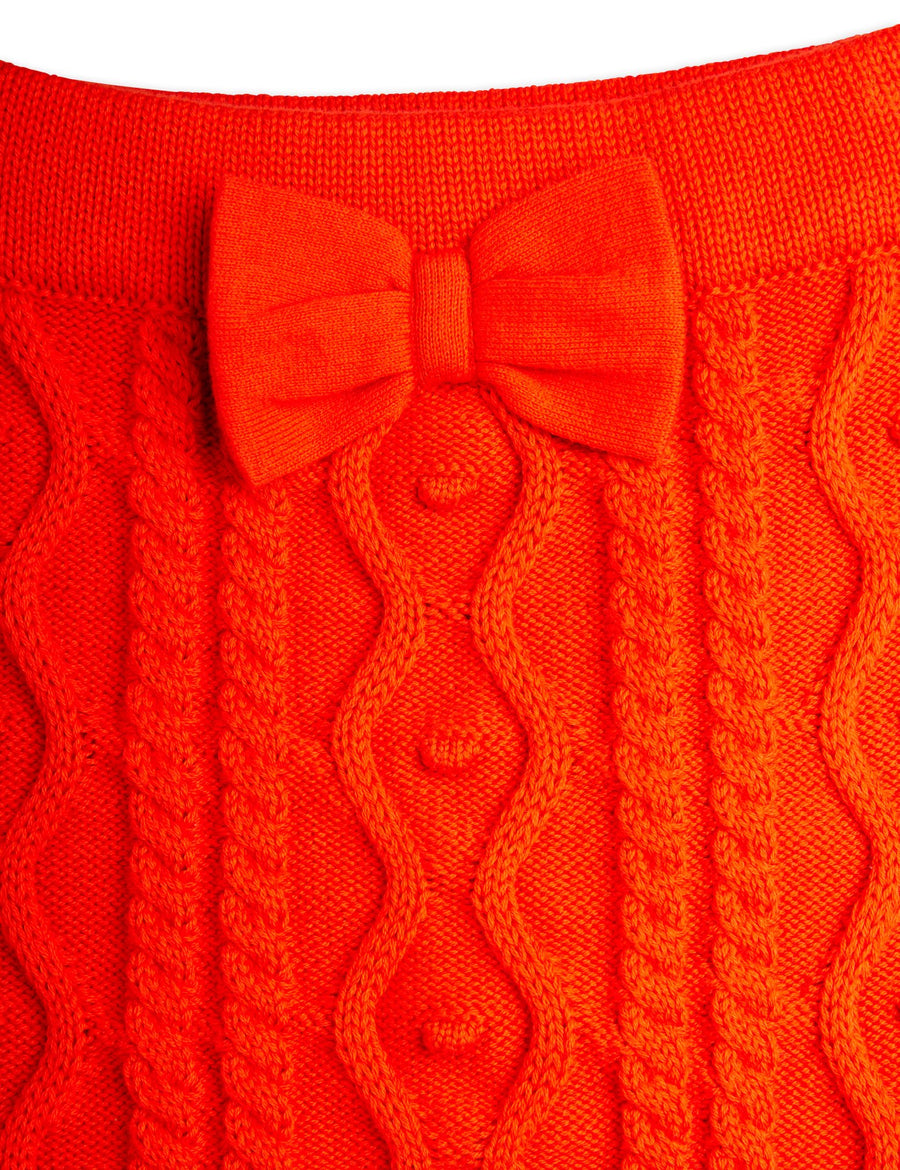 [mini rodini]   Texture knit bow skirt