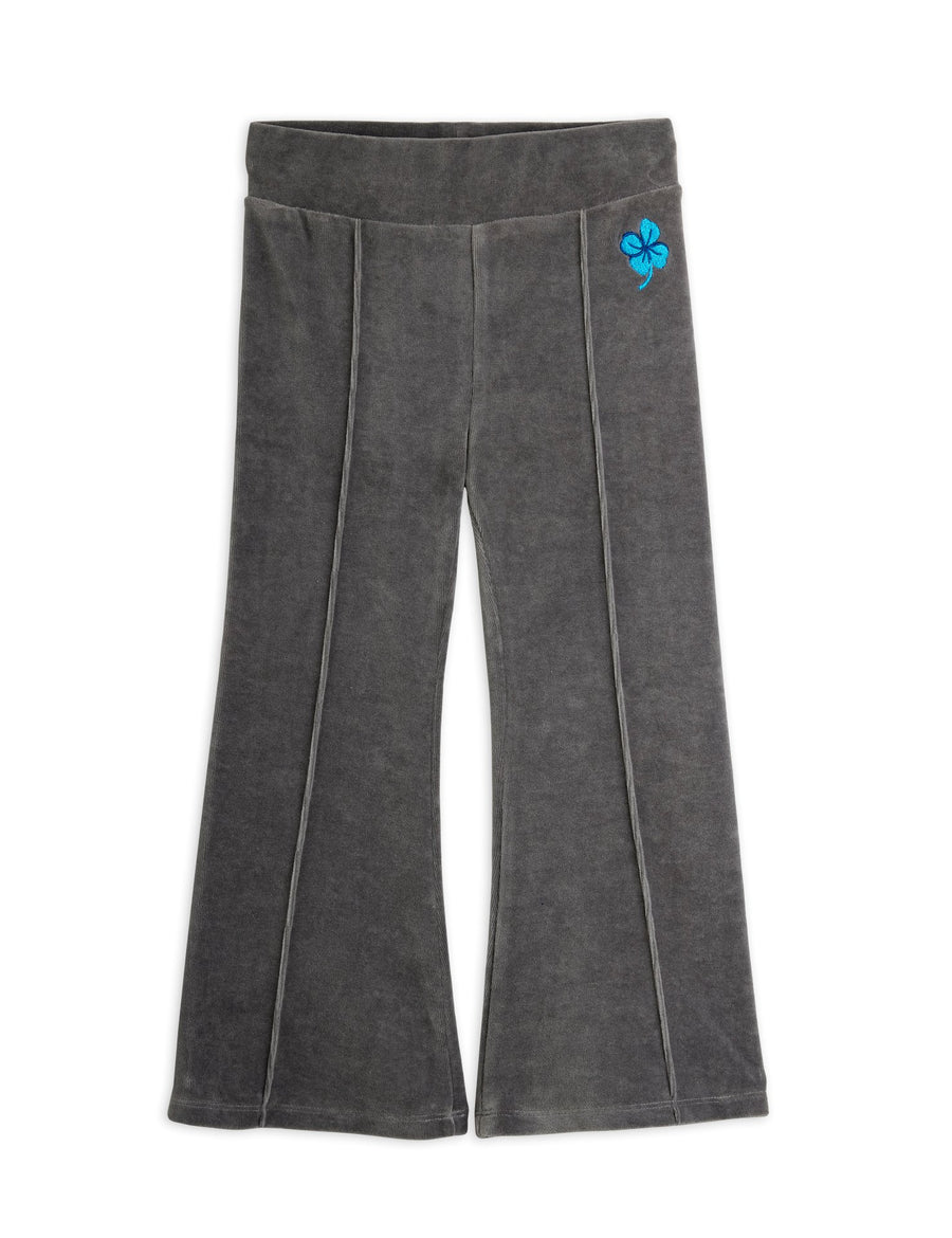 [mini rodini]   Clover emb velour flared trousers