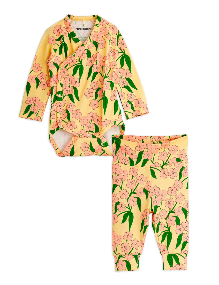 [mini rodini]   Alpine flowers aop baby set