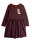 [mini rodini]   Stripe bird patch ls dress