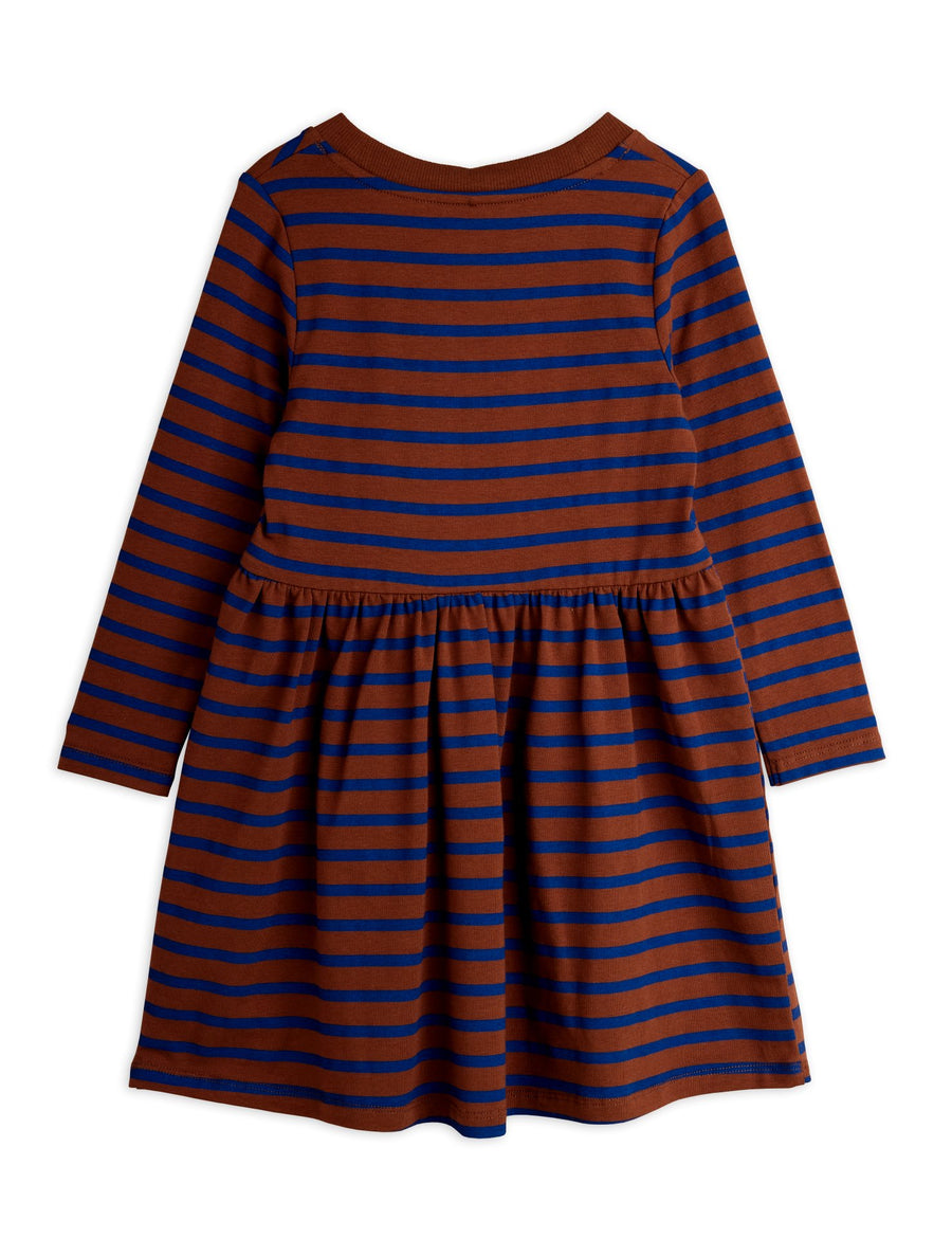 [mini rodini]   Stripe bird patch ls dress