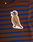 [mini rodini]   Stripe bird patch ls dress