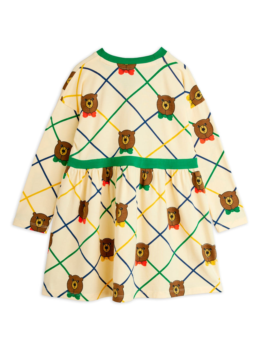 [mini rodini]   Bear check aop ls dress