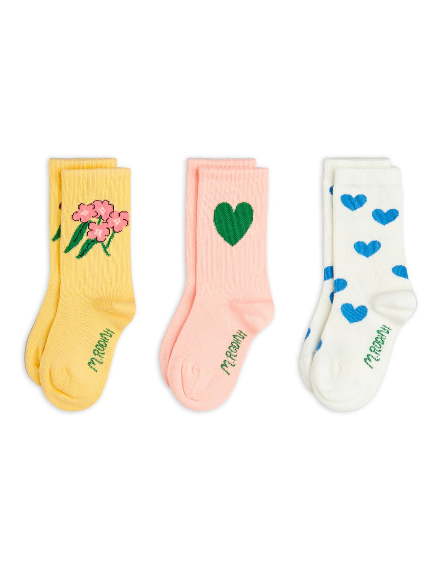 [mini rodini]   Alpine flowers 3-pack socks