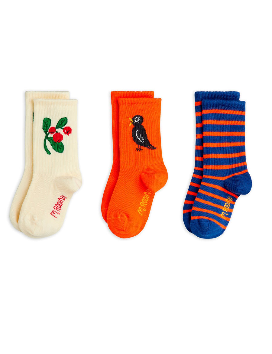 [mini rodini]   Lingonberries 3-pack socks