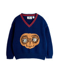 [mini rodini]   E.T. intarsia v-neck sweater