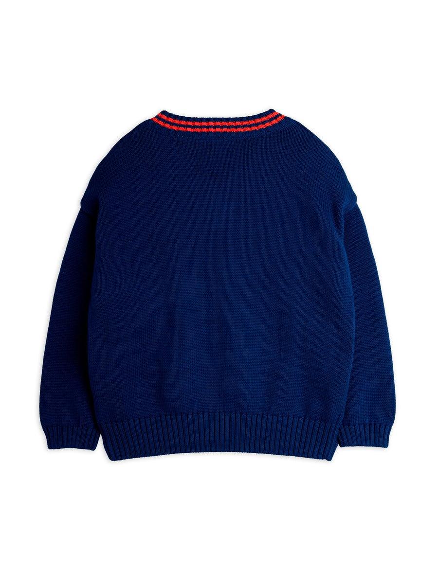 [mini rodini]   E.T. intarsia v-neck sweater