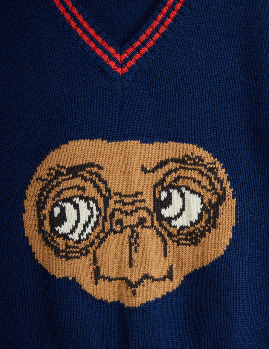 [mini rodini]   E.T. intarsia v-neck sweater
