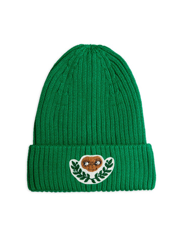 [mini rodini]   E.T. patch knitted rib fold up hat