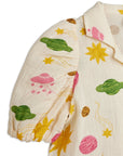 [mini rodini]   Space aop muslin ss blouse
