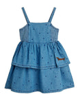 [mini rodini]   Lw denim dots aop strap dress