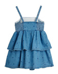 [mini rodini]   Lw denim dots aop strap dress