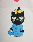 [mini rodini]   Cat v-neck sp ss tee