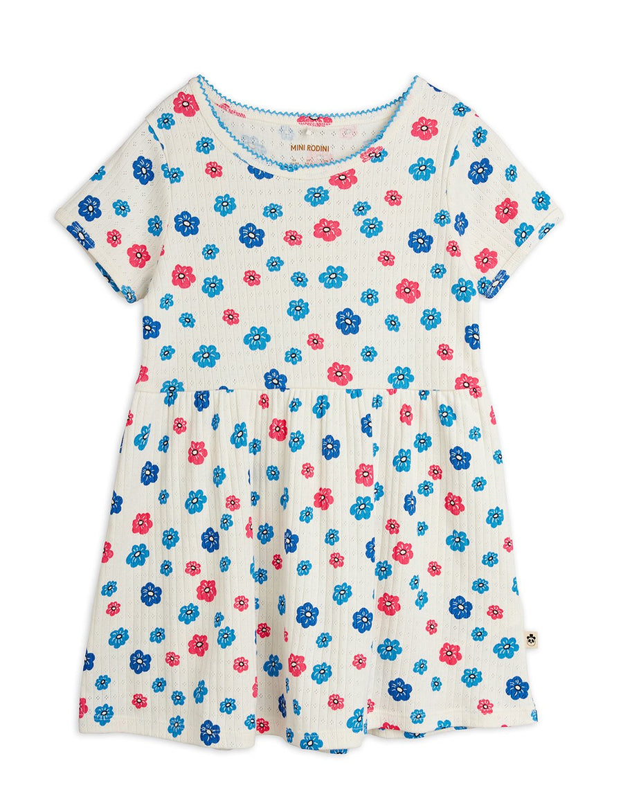 mini rodini] Flowers aop picotedge pointelle ss dress – Les Quatre