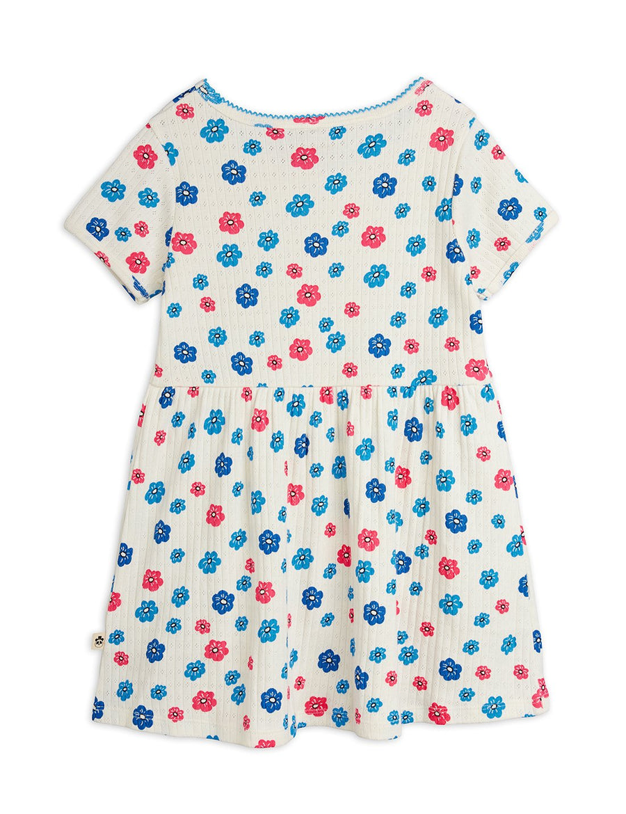 Mini rodini ワンピース　Flower ピンク mini rodini] Flowers aop picotedge pointelle ss dress – Les Quatre