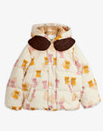 [mini rodini]   Kittens aop faux fur collar puffer