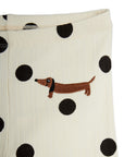 [mini rodini]   Dots aop dog flared trousers