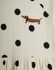 [mini rodini]   Dots aop dog trumpet sleeve dress