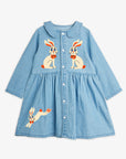 [mini rodini]   LW denim rabbit sp woven dress