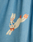 [mini rodini]   LW denim rabbit sp woven dress