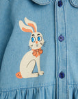 [mini rodini]   LW denim rabbit sp woven dress