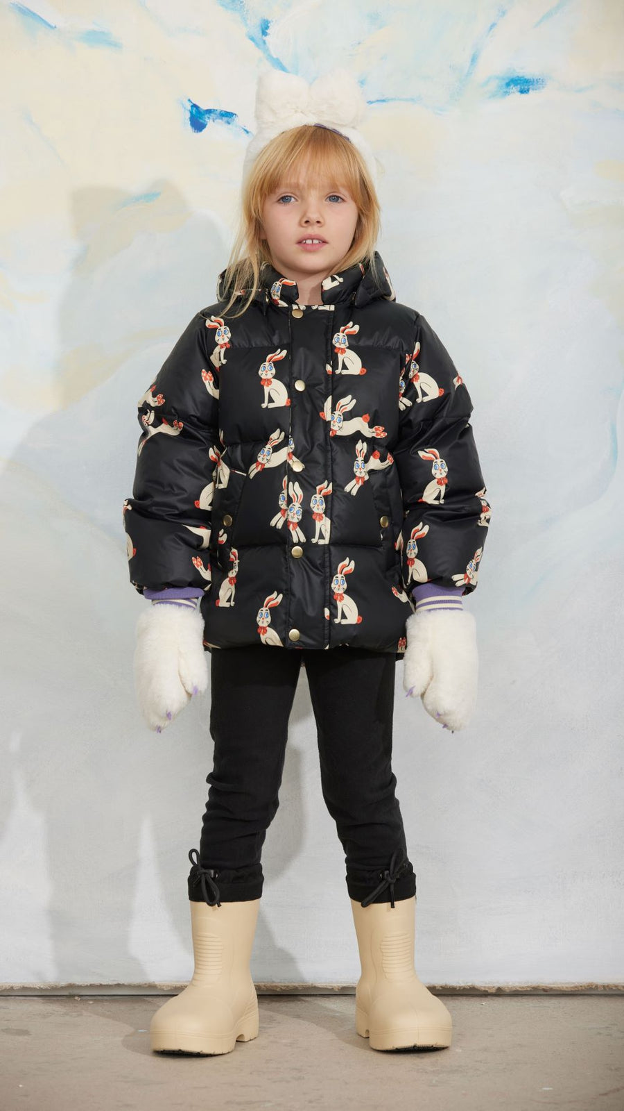 mini rodini] Rabbits aop hooded puffer – Les Quatre Cents Coups