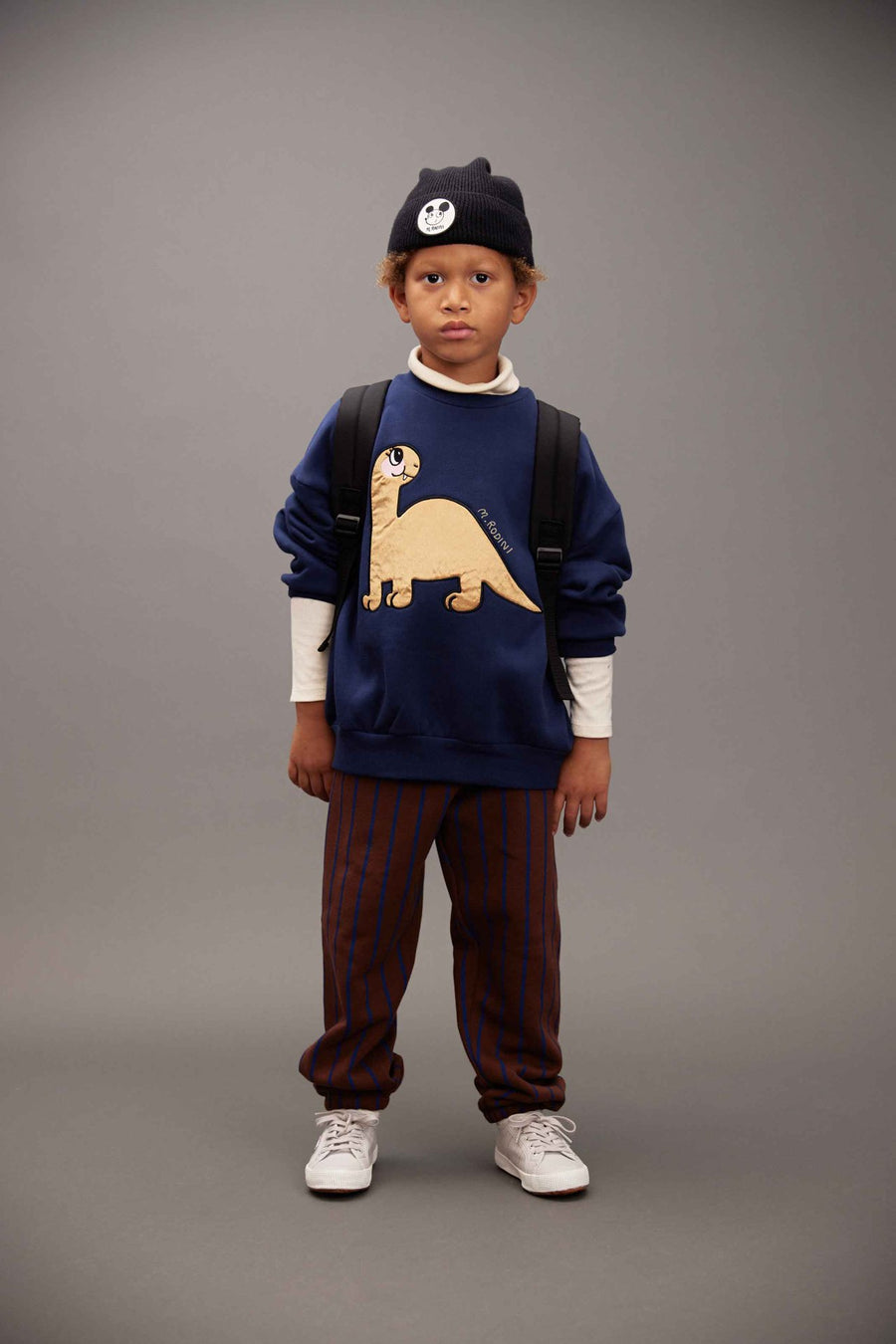[mini rodini]   Dino application sweatshirt
