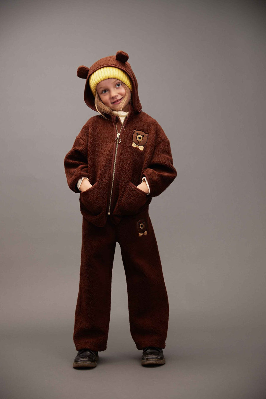 [mini rodini]   Bear emb pile jacket
