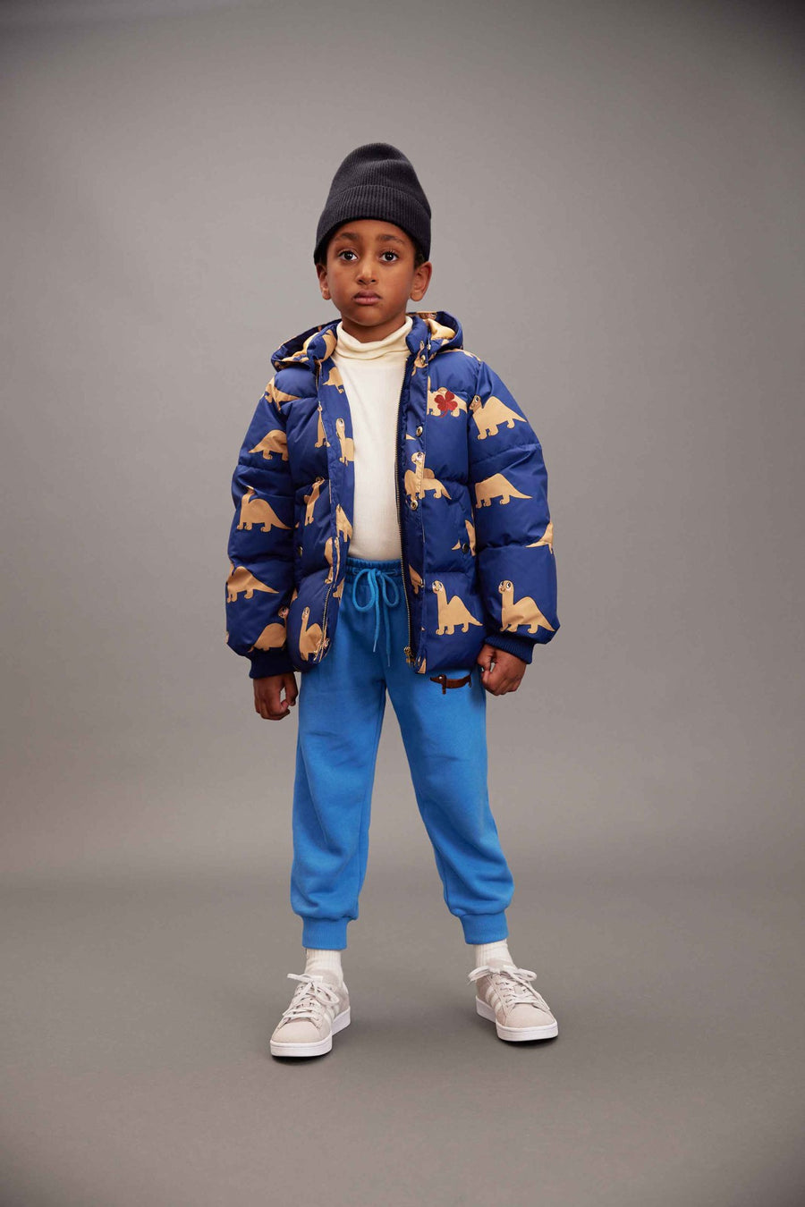 [mini rodini]   Dinos aop hooded puffer
