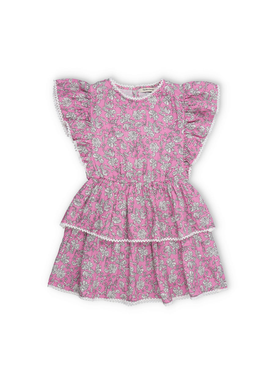 [The New Society]   Melina Dress Peony Hibiscus Print