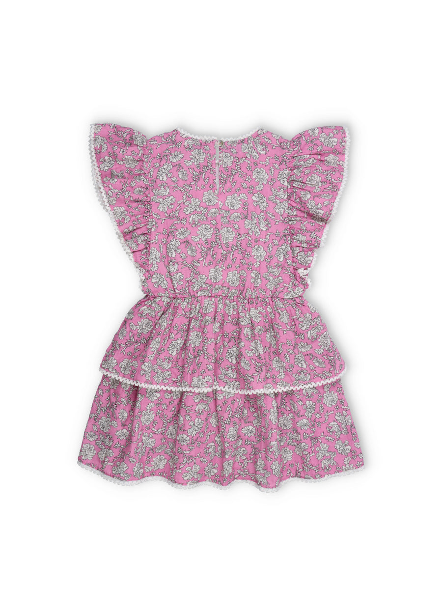 [The New Society]   Melina Dress Peony Hibiscus Print