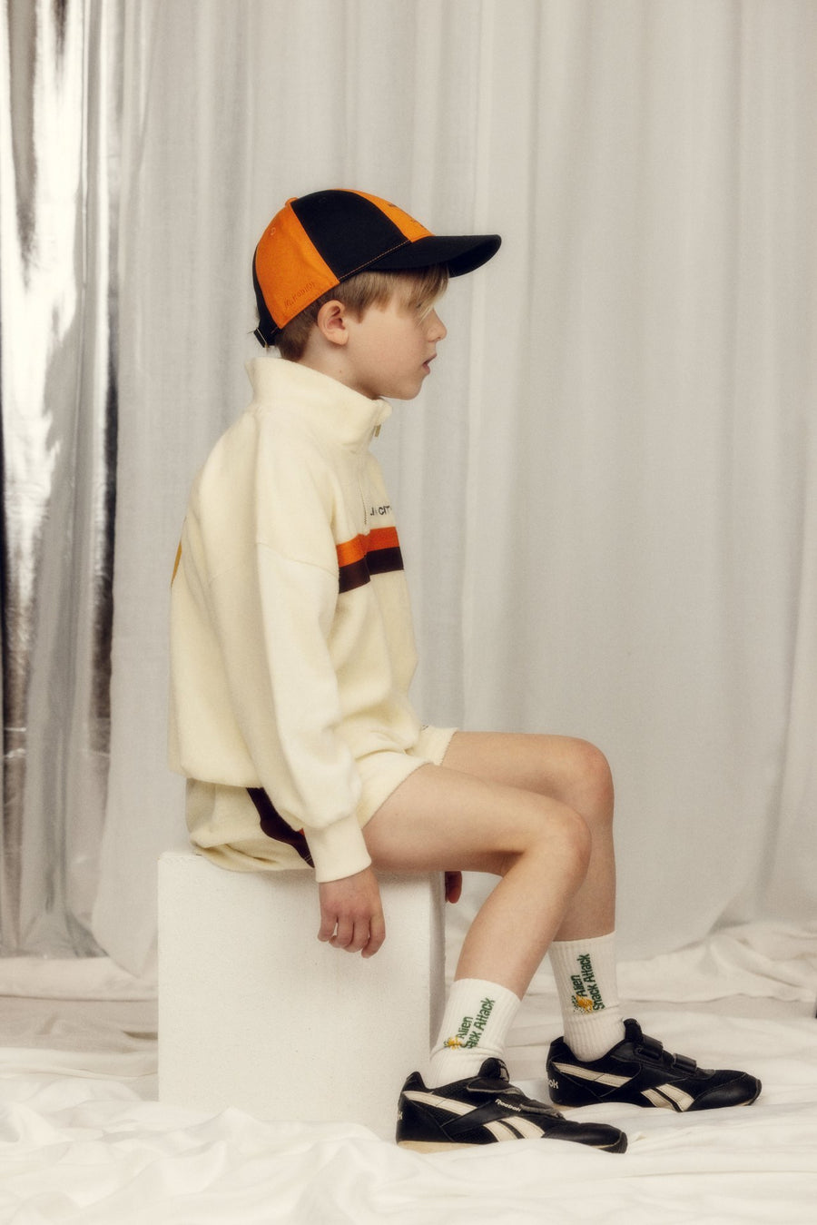 mini rodini] Alien City FC emb half zip terry sweatshirt – Les