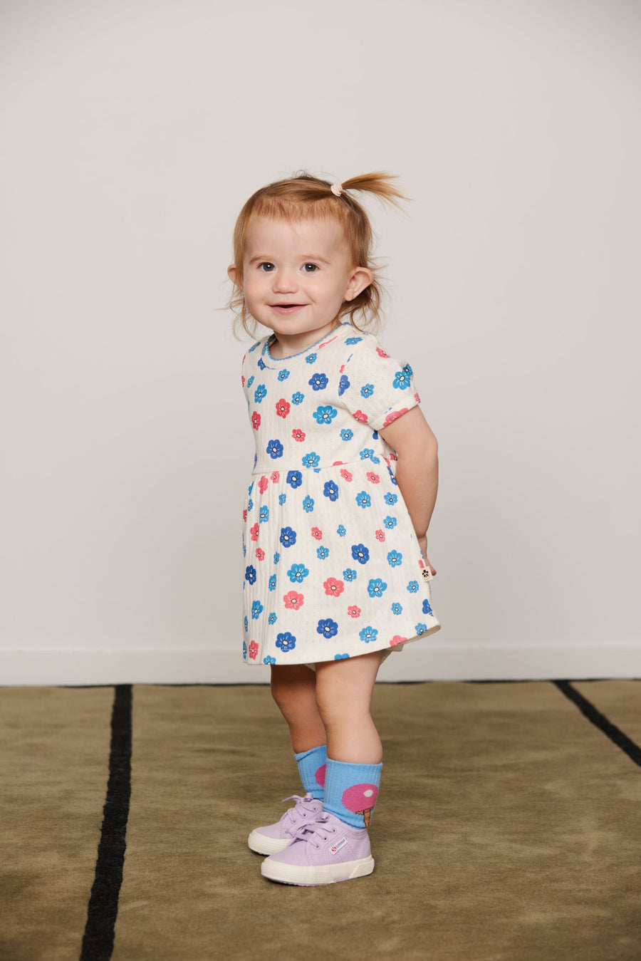 mini rodini] Flowers aop picotedge pointelle ss dress – Les Quatre