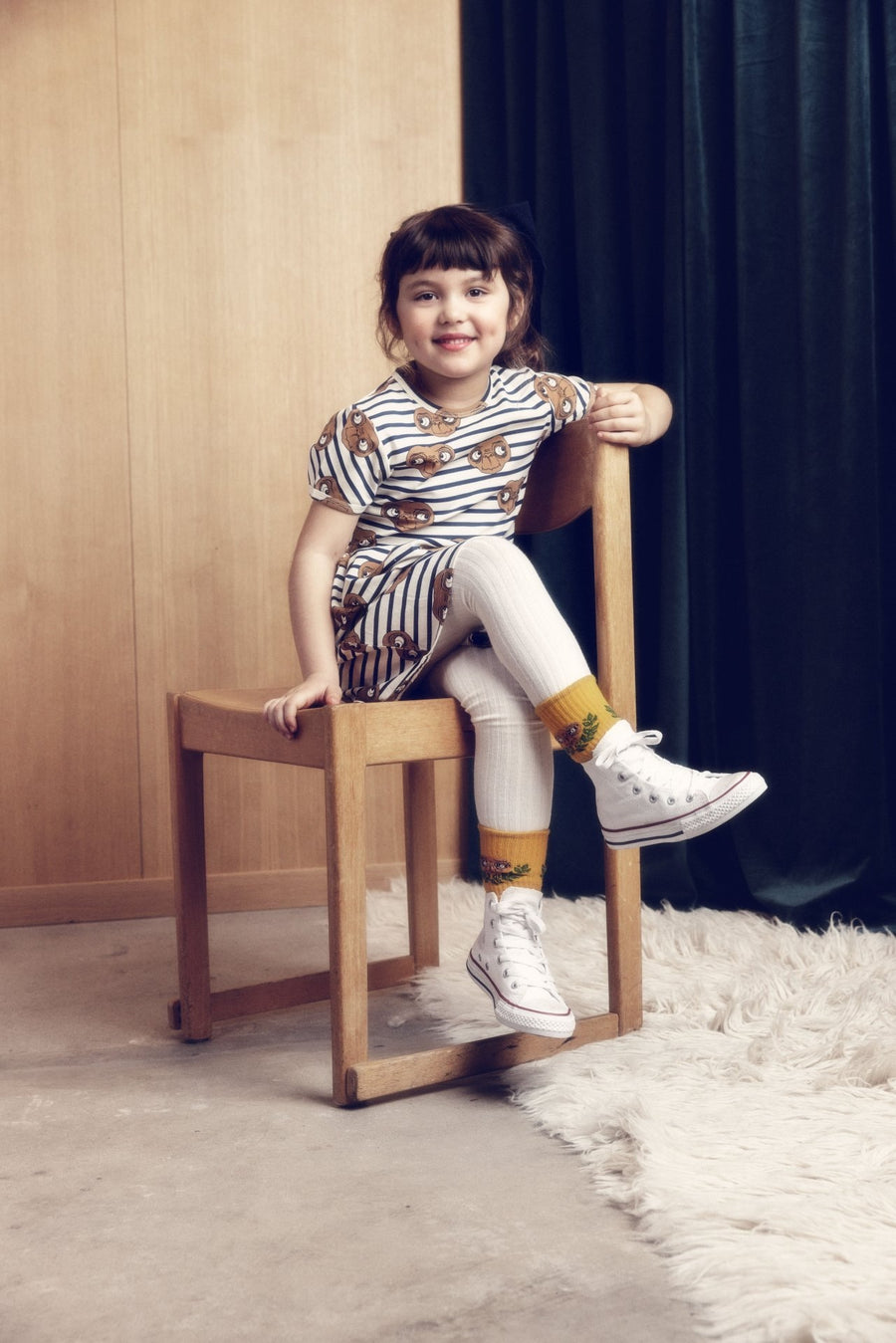 [mini rodini]   E.T. stripe aop ss dress