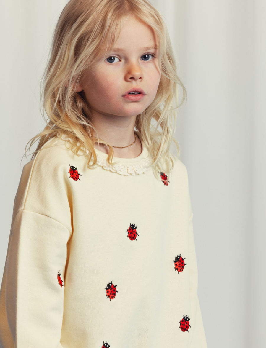 [mini rodini]   Ladybugs emb lace sweatshirt