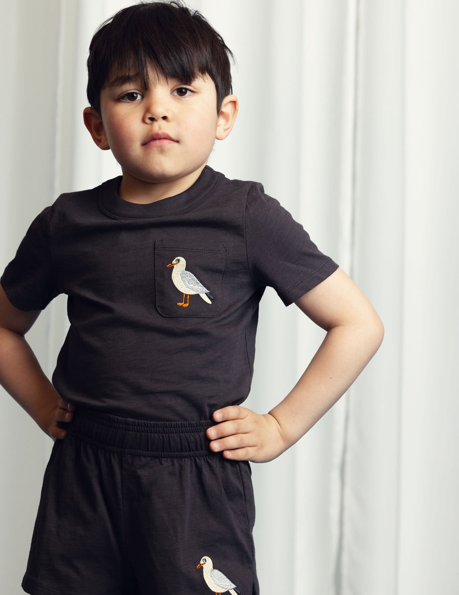 [mini rodini]   Seagull emb ss tee