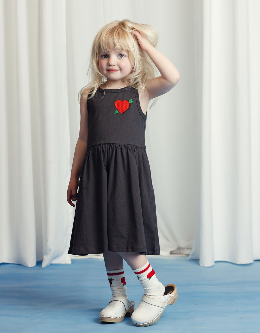 [mini rodini]   Arrowed heart emb tank dress