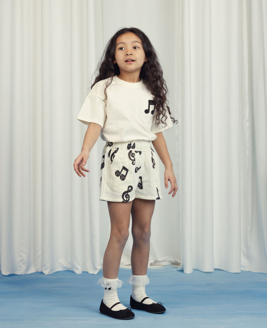 [mini rodini]   Note aop muslin shorts