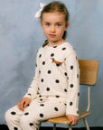 [mini rodini]   Dots aop dog flared trousers
