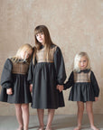 [popelin]   Mod.1.2 Dark grey romper suit with skirt and baby collar