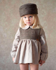 [popelin]   Mod.1.3 Sand romper suit with skirt and baby collar