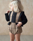 [popelin]   Mod.3.1 Beige plaid woollen romper suit with frill