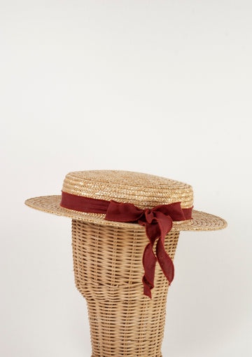 [Popelin]   Earth red natural straw hat