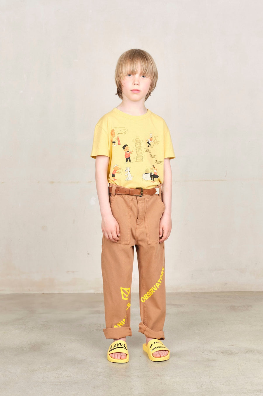 [The Animals Observatory]   ROOSTER KID T-SHIRT Yellow